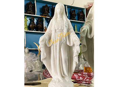 Tượng Đức Mẹ Ban Ơn (Dang Tay) Cẩm Thạch Trắng (DM-10)