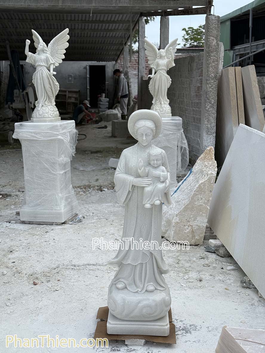 Tượng Đức Mẹ La Vang bằng đá 120cm - DM-80