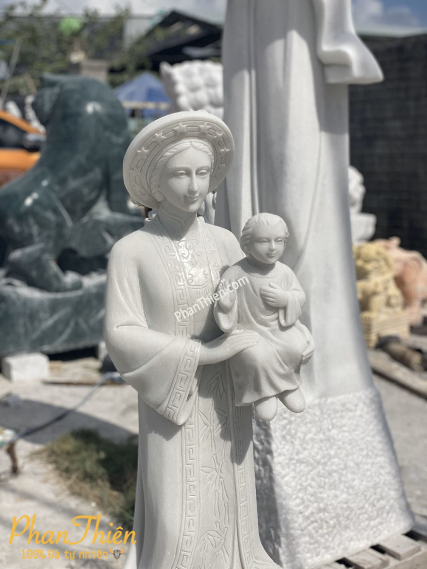 Tượng Đức Mẹ La Vang Đá Trắng Mịn (DM-72)