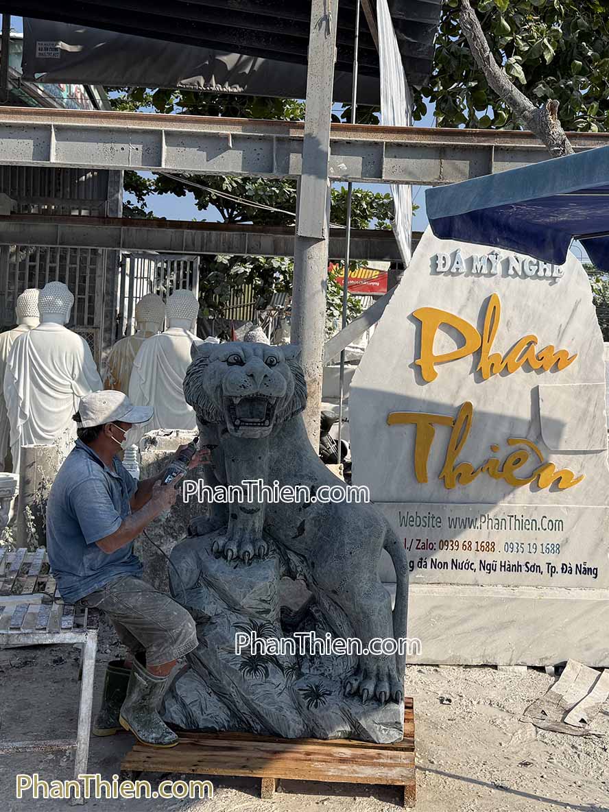 Tượng Hổ Phong Thủy bằng đá xanh Ấn Độ 150cm - HO-6