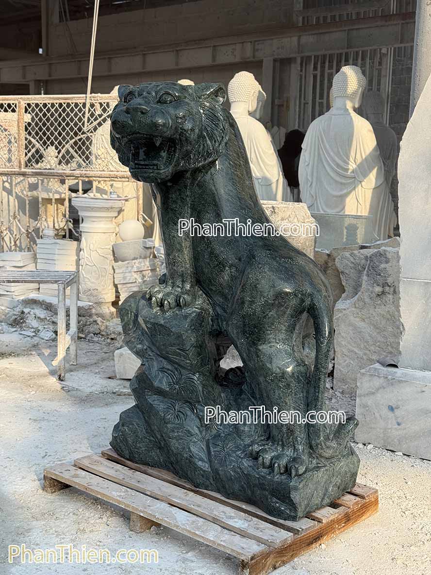 Tượng Hổ Phong Thủy bằng đá xanh Ấn Độ 150cm - HO-6
