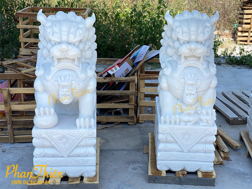 Tượng Kỳ Lân bằng đá trắng Non Nước (KL-13)