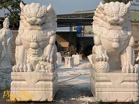 Tượng Kỳ Lân Đá Trắng Non Nước (KL-34)