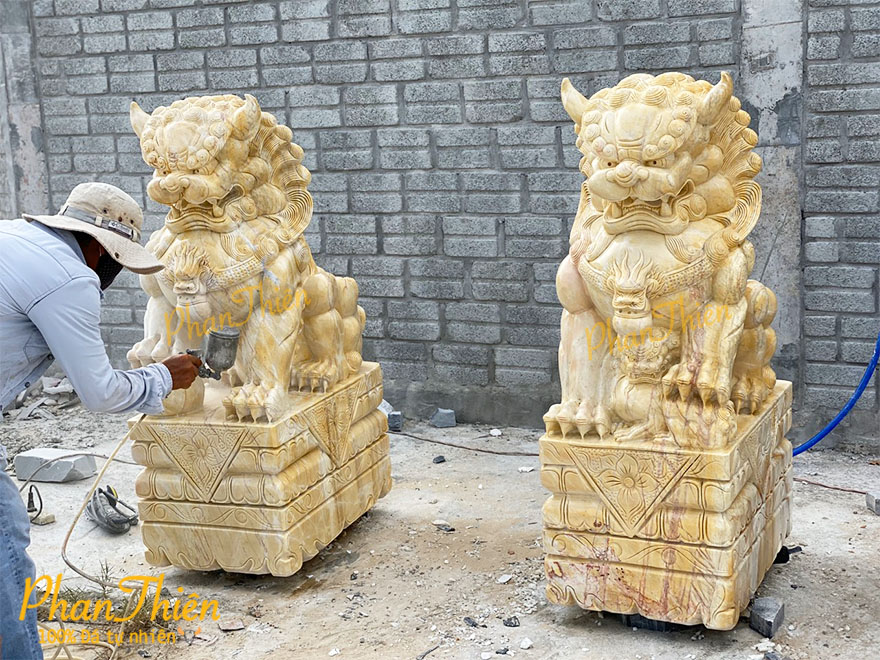 Tượng Kỳ Lân Đá Cà Rốt Vàng (KL-20)