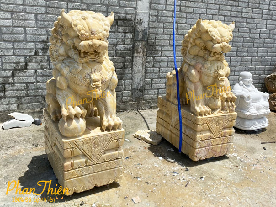 Tượng Kỳ Lân Đá Cà Rốt Vàng (KL-20)