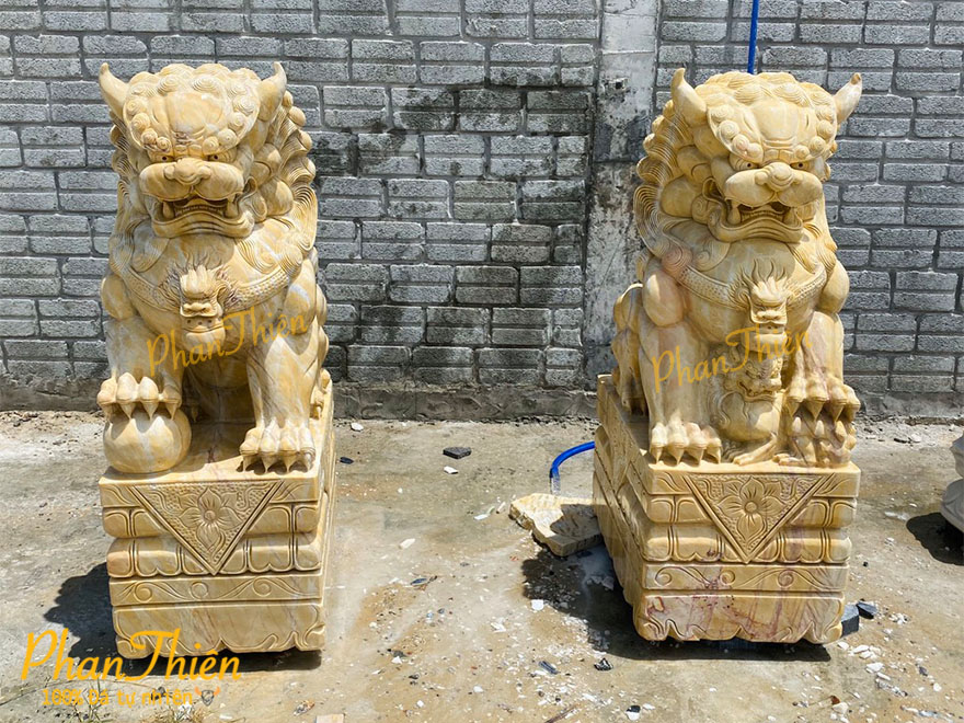 Tượng Kỳ Lân Đá Cà Rốt Vàng (KL-20)