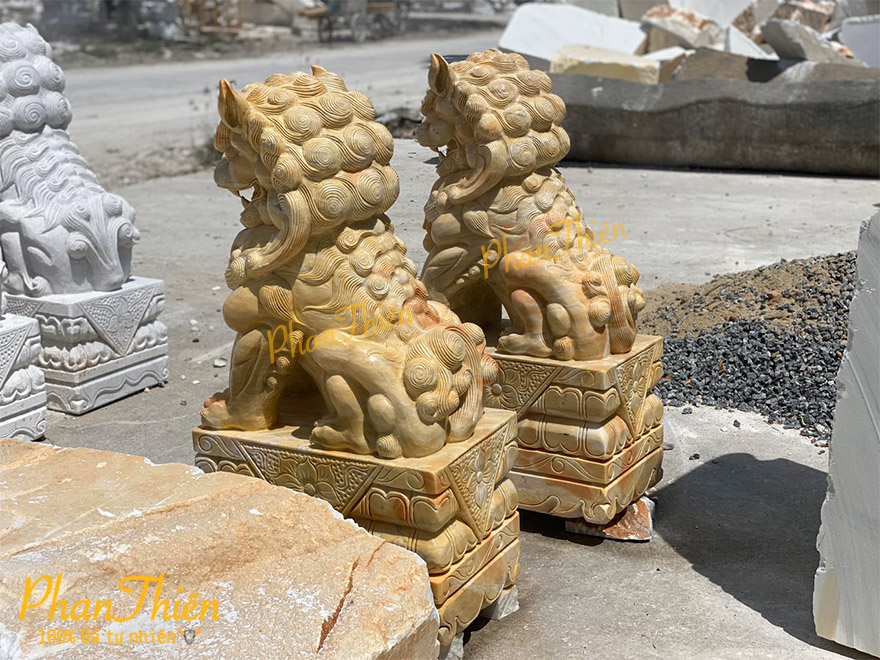 Tượng Kỳ Lân Đá Cà Rốt Vàng (KL-21)
