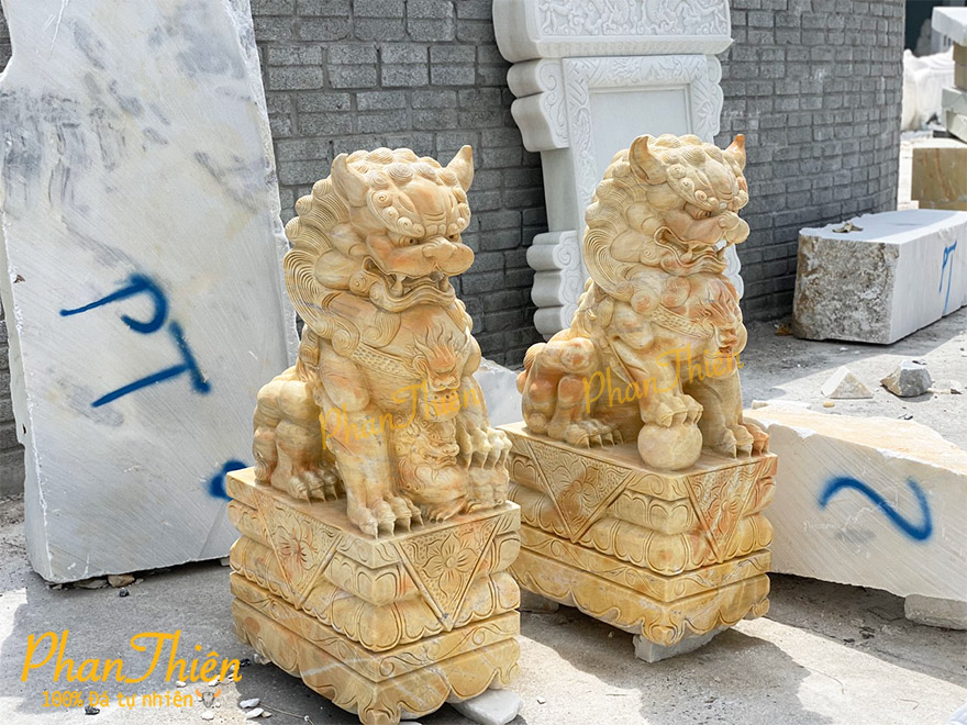 Tượng Kỳ Lân Đá Cà Rốt Vàng (KL-21)