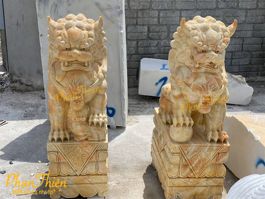 Tượng Kỳ Lân Đá Cà Rốt Vàng (KL-21)