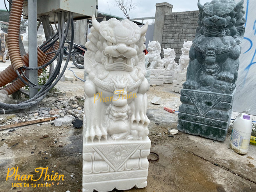 Tượng Kỳ Lân Đá Cẩm Thạch Trắng (KL-27)