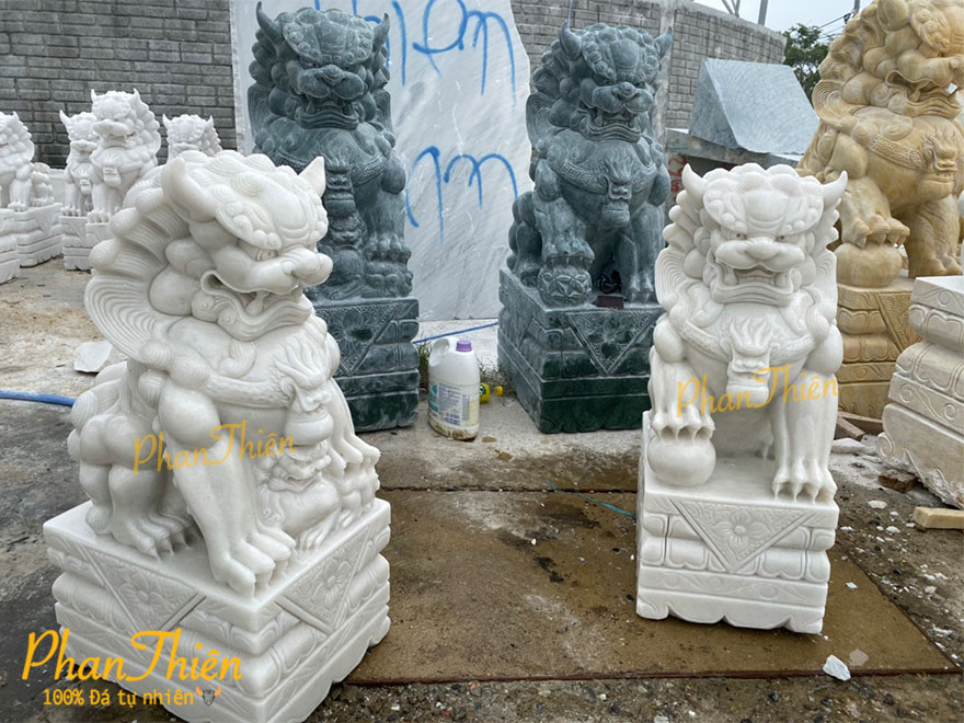 Tượng Kỳ Lân Đá Cẩm Thạch Trắng (KL-27)