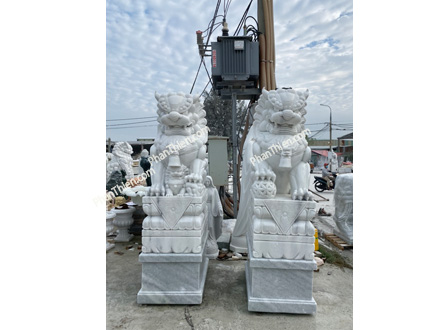 Tượng Kỳ Lân Đá Cẩm Thạch Trắng (KL-45)