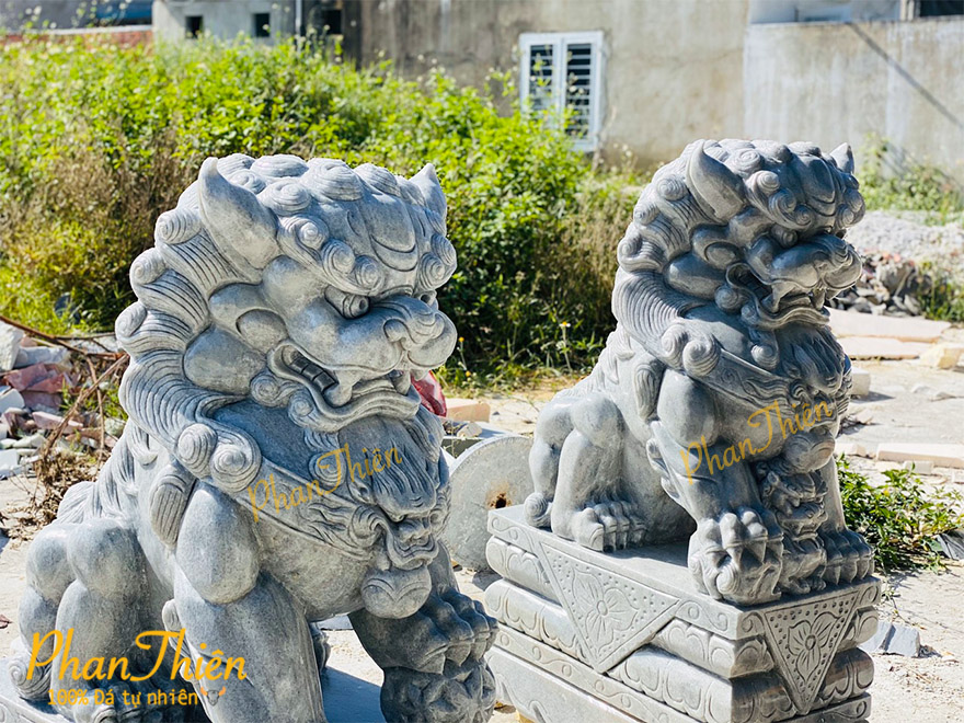 Tượng Kỳ Lân Đá Cẩm Thạch Xám (KL-09)