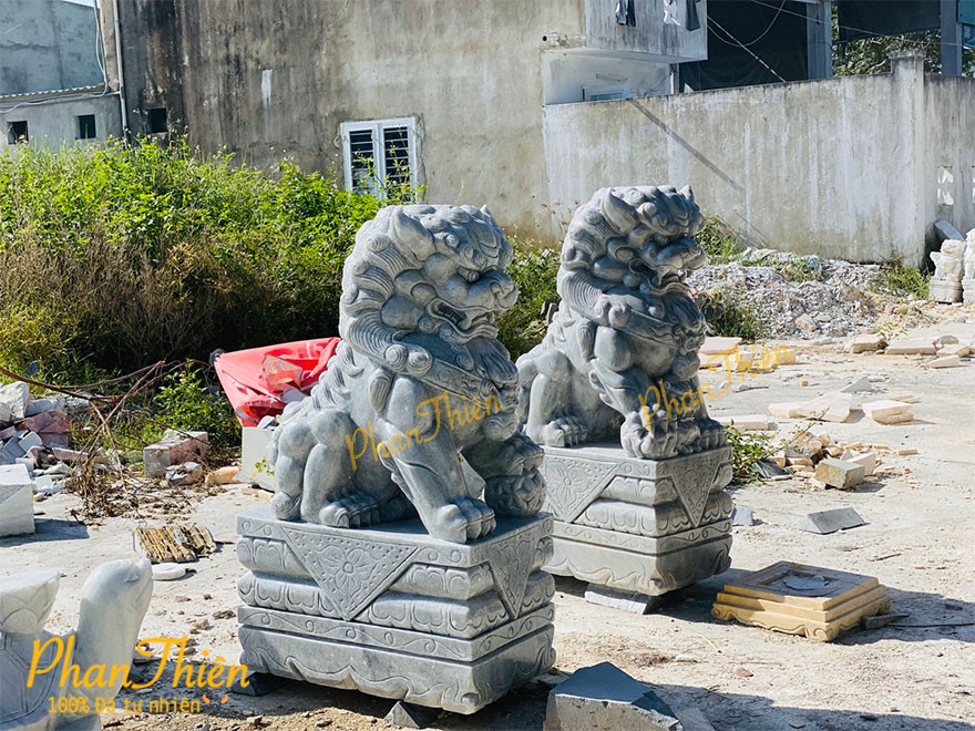 Tượng Kỳ Lân Đá Cẩm Thạch Xám (KL-09)