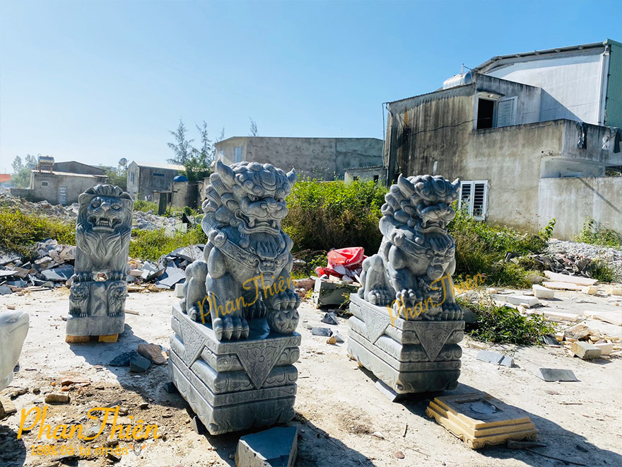 Tượng Kỳ Lân Đá Cẩm Thạch Xám (KL-09)