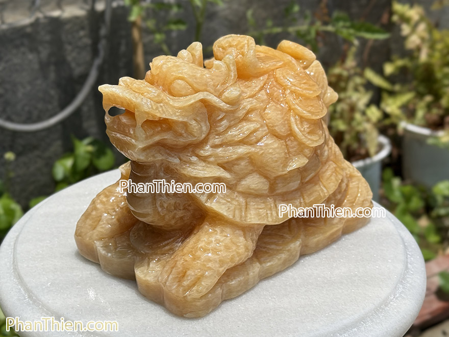 Tượng Long Quy bằng đá ngọc Hoàng Long (LQ-09)