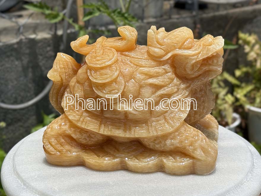Tượng Long Quy bằng đá ngọc Hoàng Long (LQ-09)