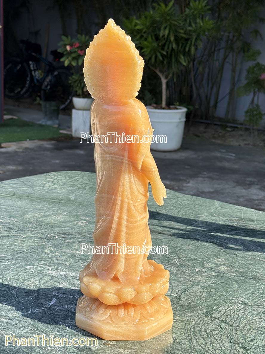 Tượng Phật A Di Đà đá ngọc Hoàng Long 41cm - ADI-18