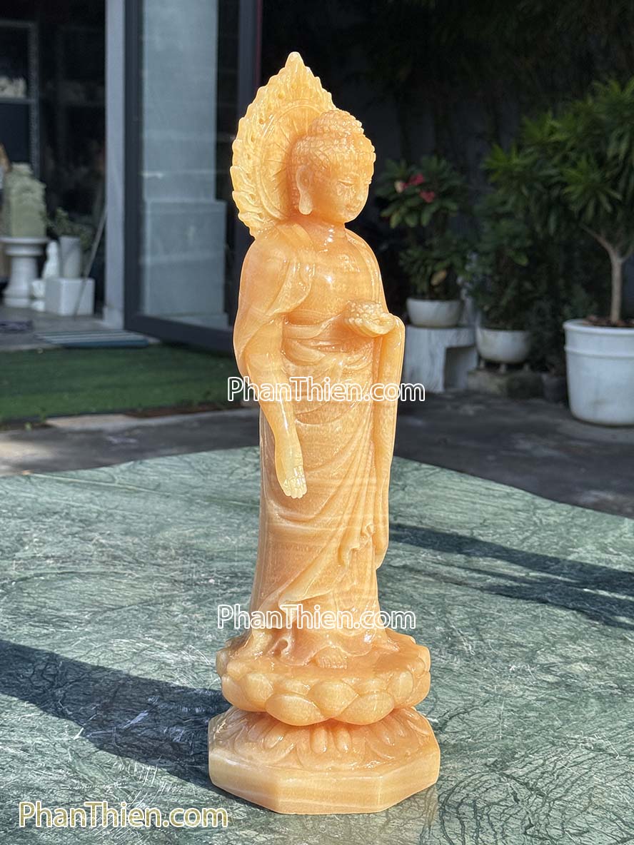 Tượng Phật A Di Đà đá ngọc Hoàng Long 41cm - ADI-18