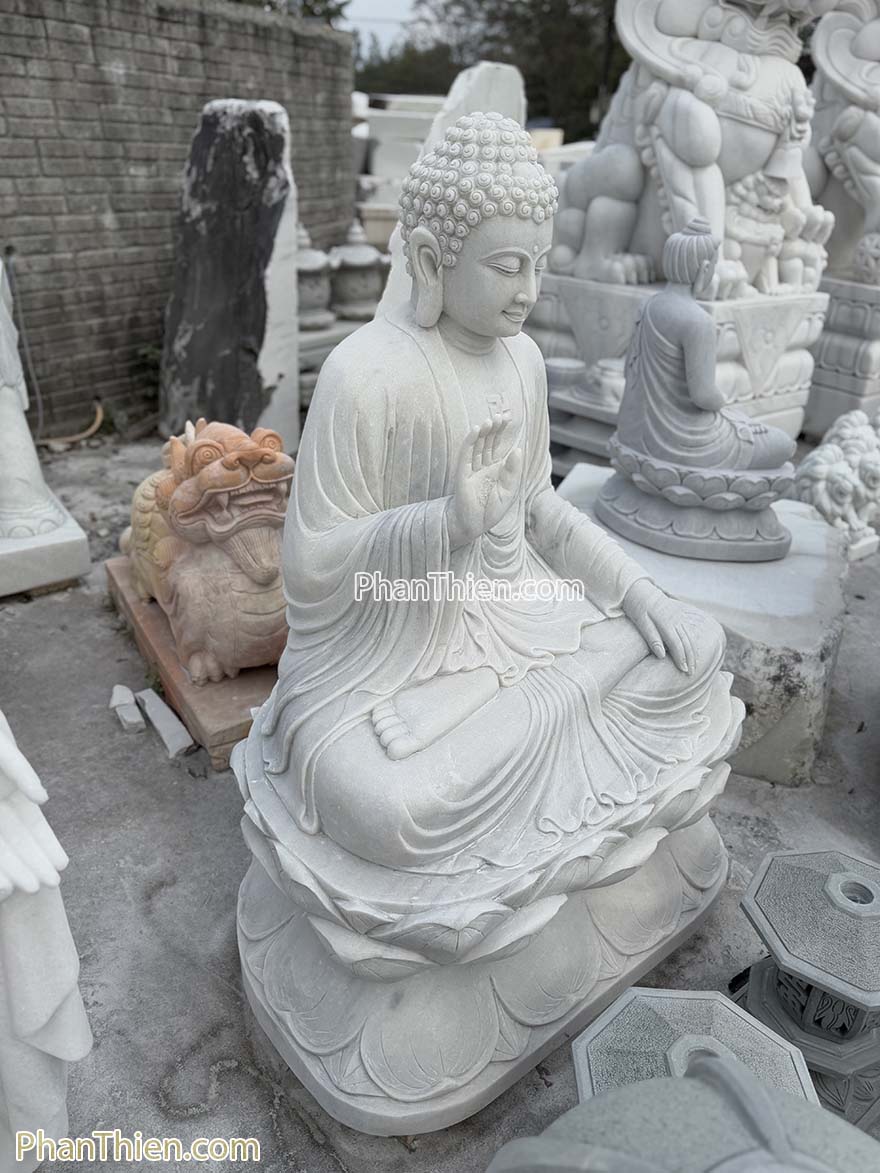 Tượng Phật A Di Đà bằng đá tự nhiên (ADI-15)