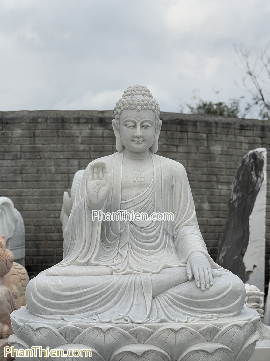 Tượng Phật A Di Đà bằng đá tự nhiên (ADI-15)