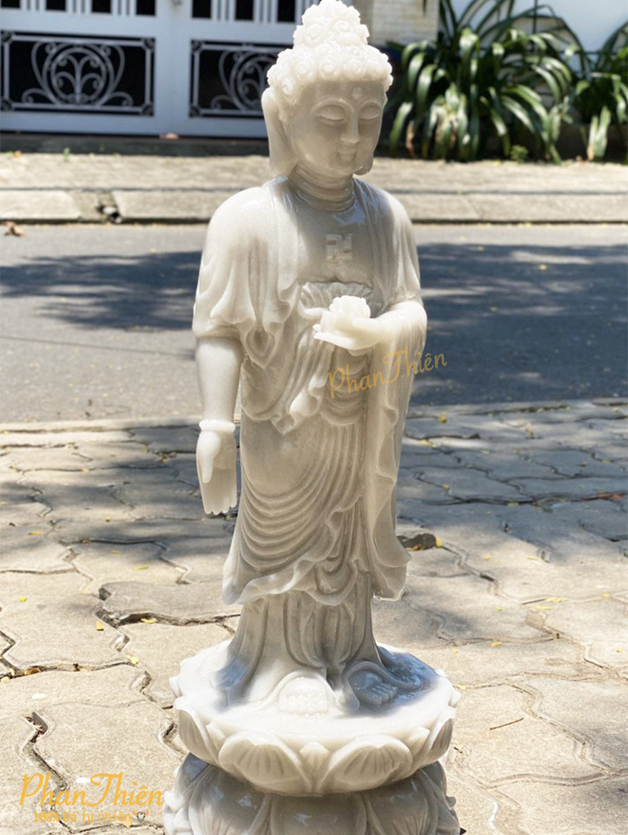 Tượng Phật A Di Đà Đá Cẩm Thạch Trắng (ADIDA-01)