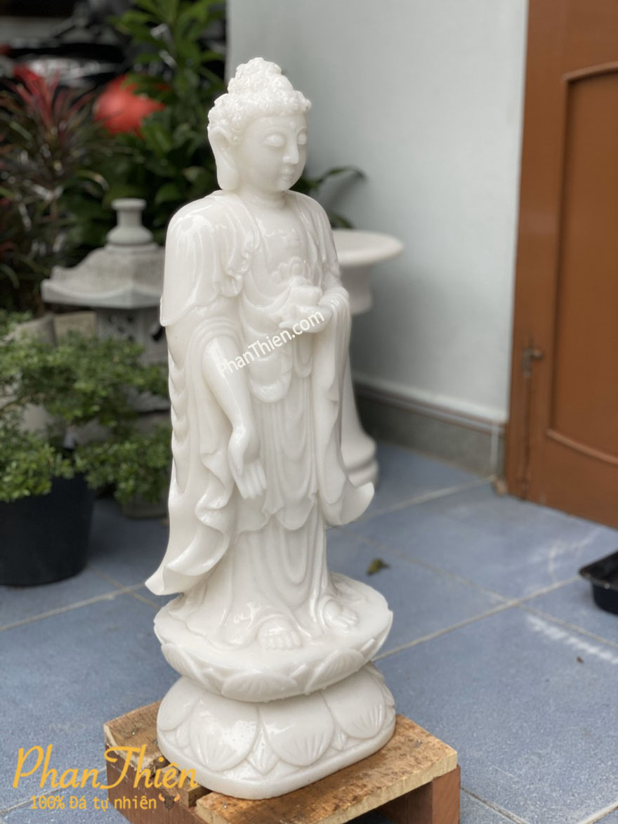 Tượng Phật A Di Đà Đá Cẩm Thạch Trắng (ADIDA-05)