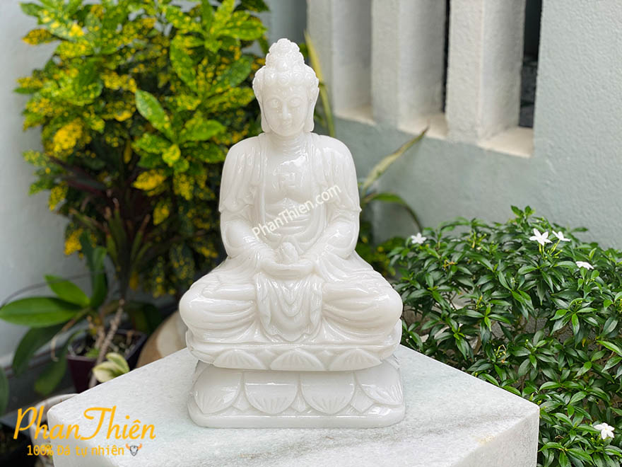 Tượng Phật A Di Đà (Adida) Đá Trắng Non Nước (ADIDA-02)
