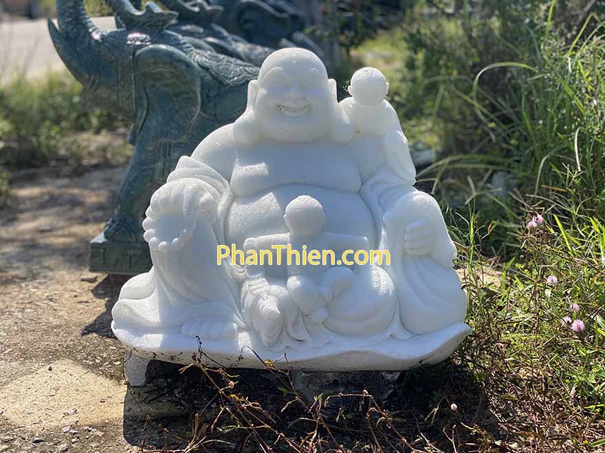 Tượng Phật Di Lặc bằng đá Cẩm thạch trắng