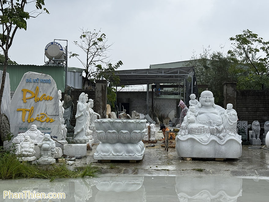 Tượng Phật Di Lặc Ngũ Phúc (Lục Tặc) bằng đá 1,8m (DL-73)