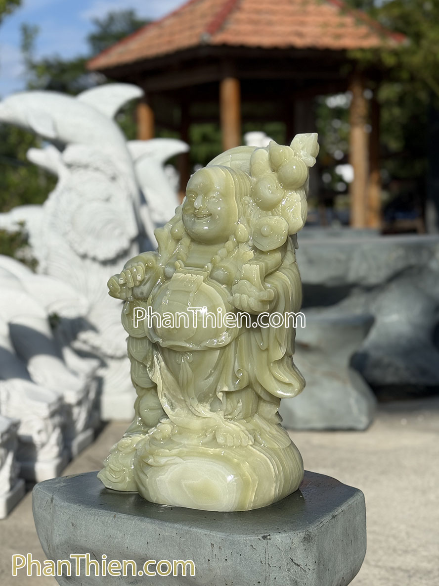 Tượng Phật Di Lặc bằng đá ngọc xanh 45cm - DL-85