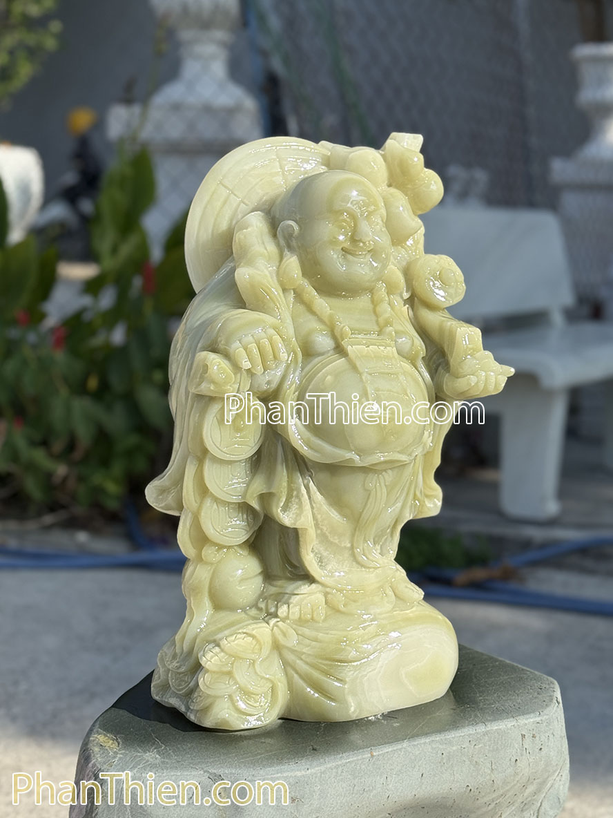 Tượng Phật Di Lặc bằng đá ngọc xanh 45cm - DL-85