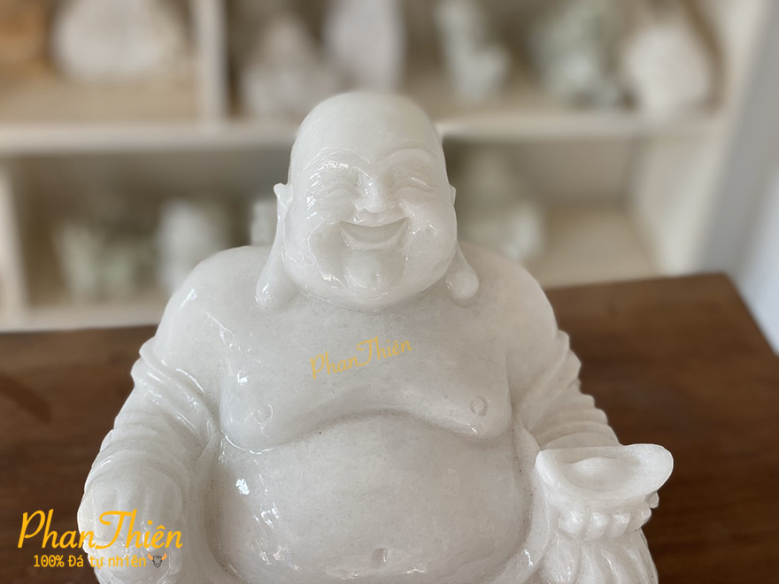 Tượng Phật Di Lặc bằng đá Cẩm Thạch Trắng (DL-08)
