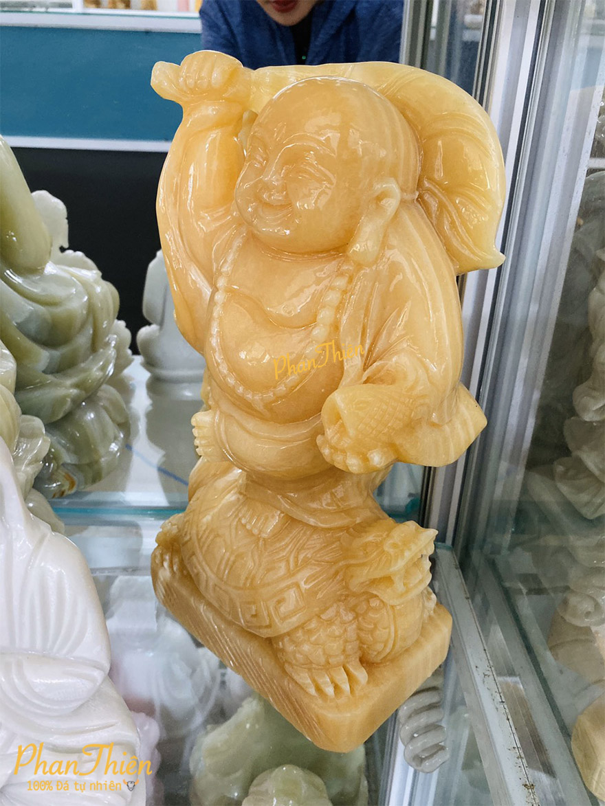 Tượng Phật Di Lặc đứng Long Quy Đá Ngọc Hoàng Long (DL-32)