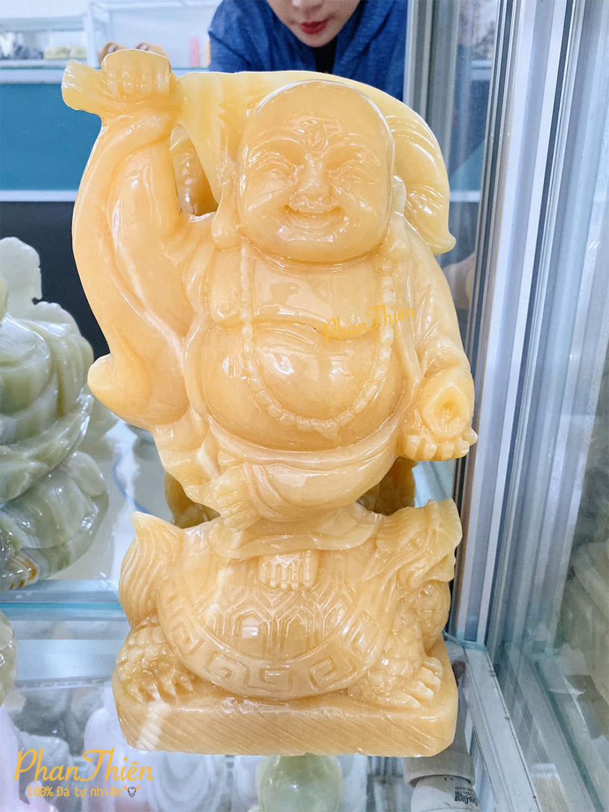 Tượng Phật Di Lặc đứng Long Quy Đá Ngọc Hoàng Long (DL-32)
