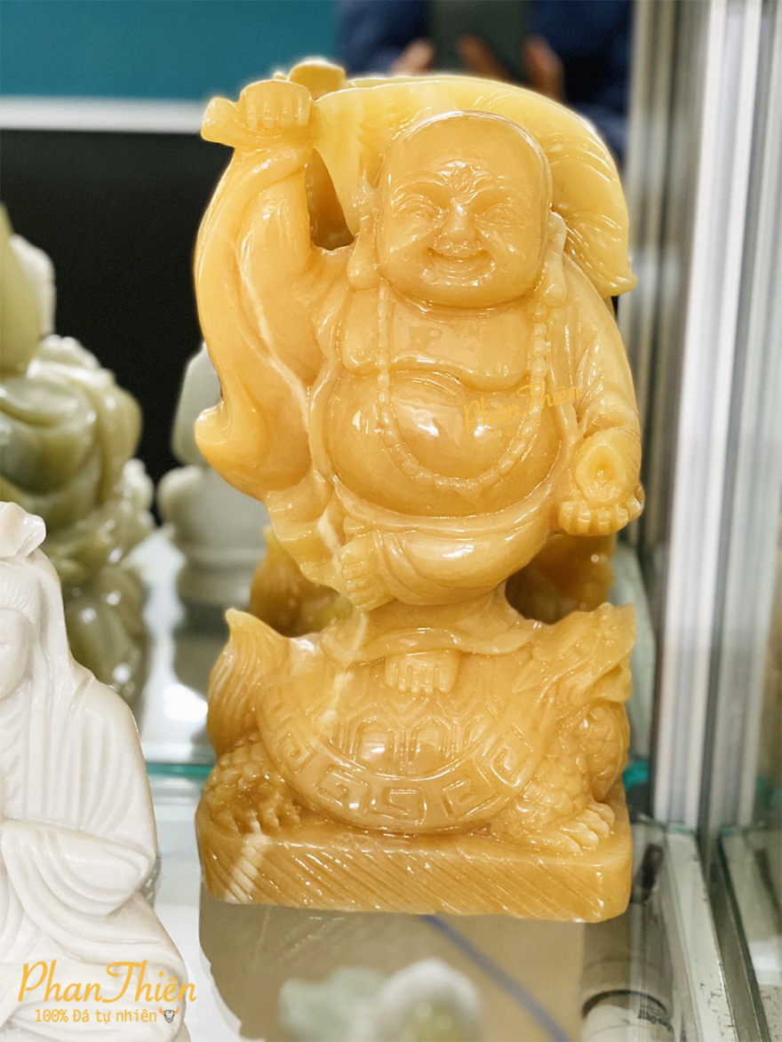 Tượng Phật Di Lặc đứng Long Quy Đá Ngọc Hoàng Long (DL-32)