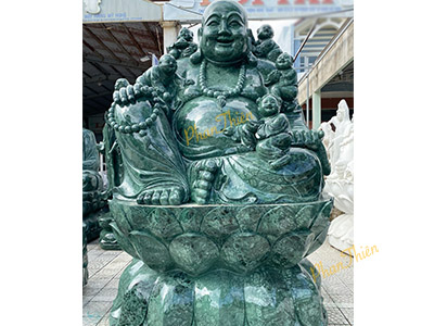 Tượng Phật Di Lặc Ngũ Phúc Đá Xanh Ấn Độ (DL-28)