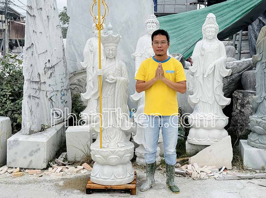 Tượng Phật Địa Tạng bằng đá cao 1,5m - DT-14