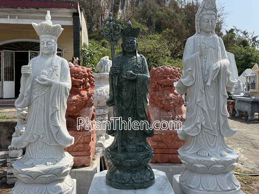 Tượng Phật Địa Tạng bằng đá xanh Ấn Độ 150cm - DT-15