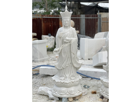 Tượng Phật Địa Tạng Đá Trắng Mịn (ĐT-05)