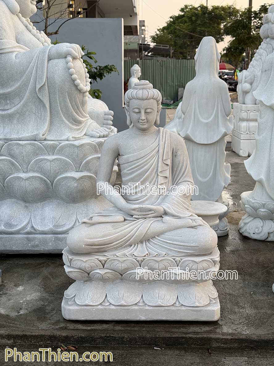 Tượng Phật Thích Ca bằng đá xám nhẹ - TC-49