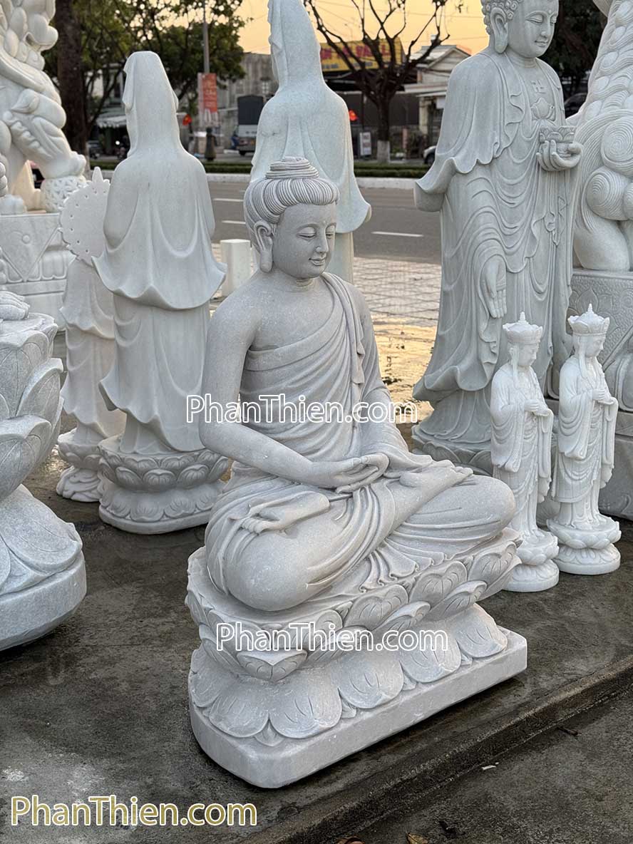 Tượng Phật Thích Ca bằng đá xám nhẹ - TC-49