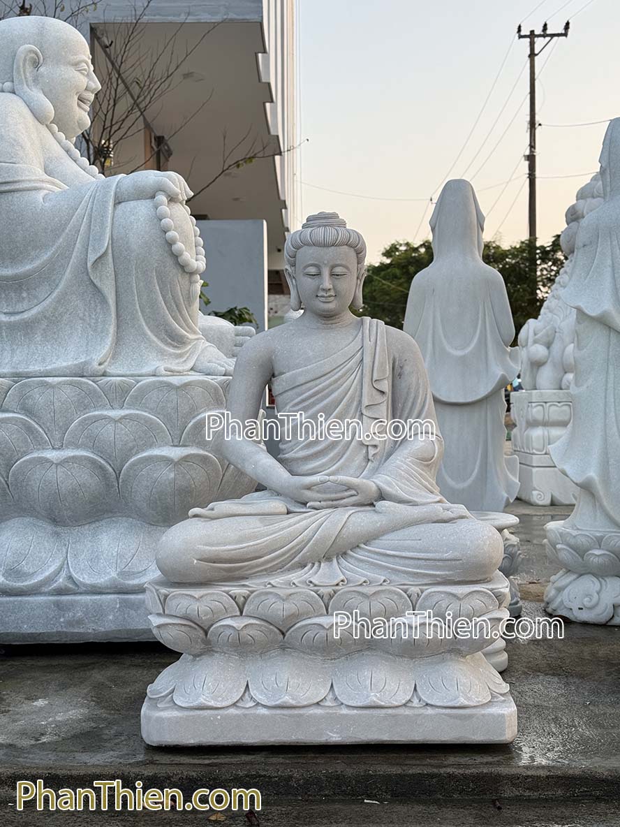 Tượng Phật Thích Ca bằng đá xám nhẹ - TC-49