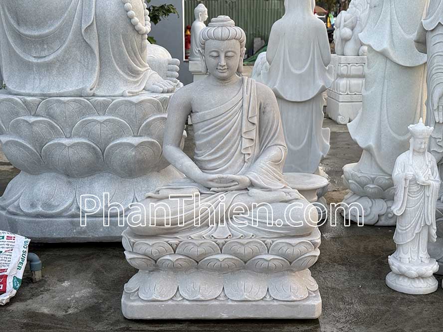 Tượng Phật Thích Ca bằng đá xám nhẹ - TC-49