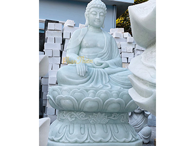 Tượng Phật Thích Ca bằng Đá Cẩm Thạch Xanh Nhạt (TC-04)