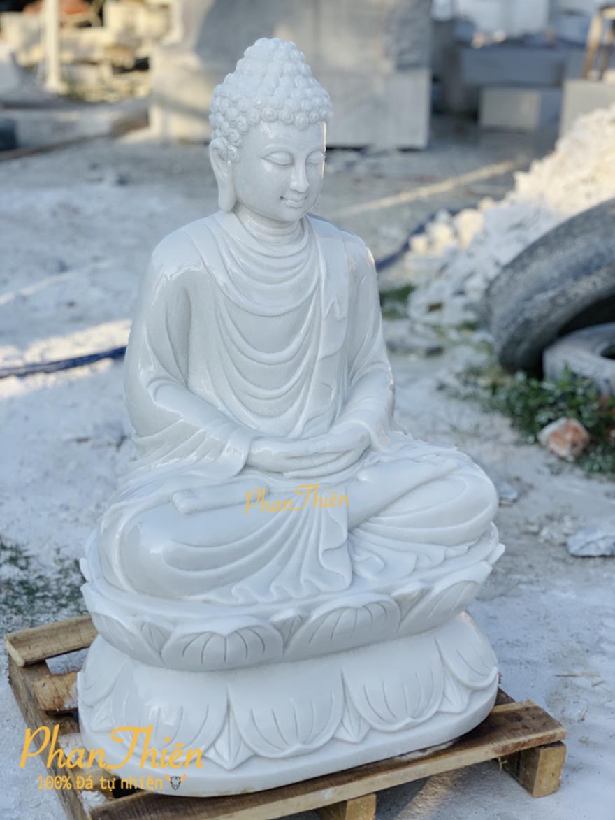 Tượng Thích Ca Đá Trắng Non Nước (TC-21)