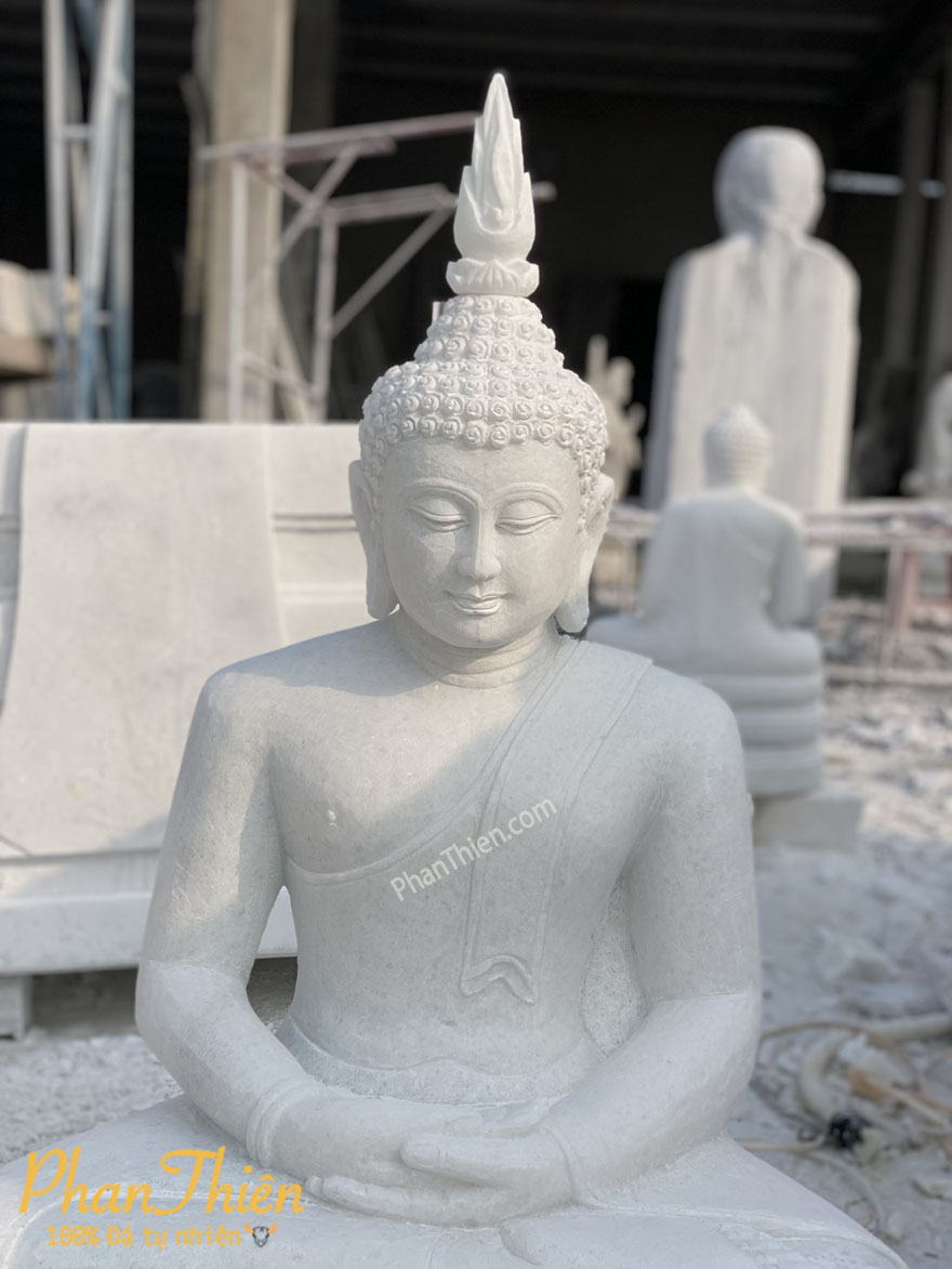 Tượng Phật Thích Ca kiểu Thái Đá Trắng (TC-27)
