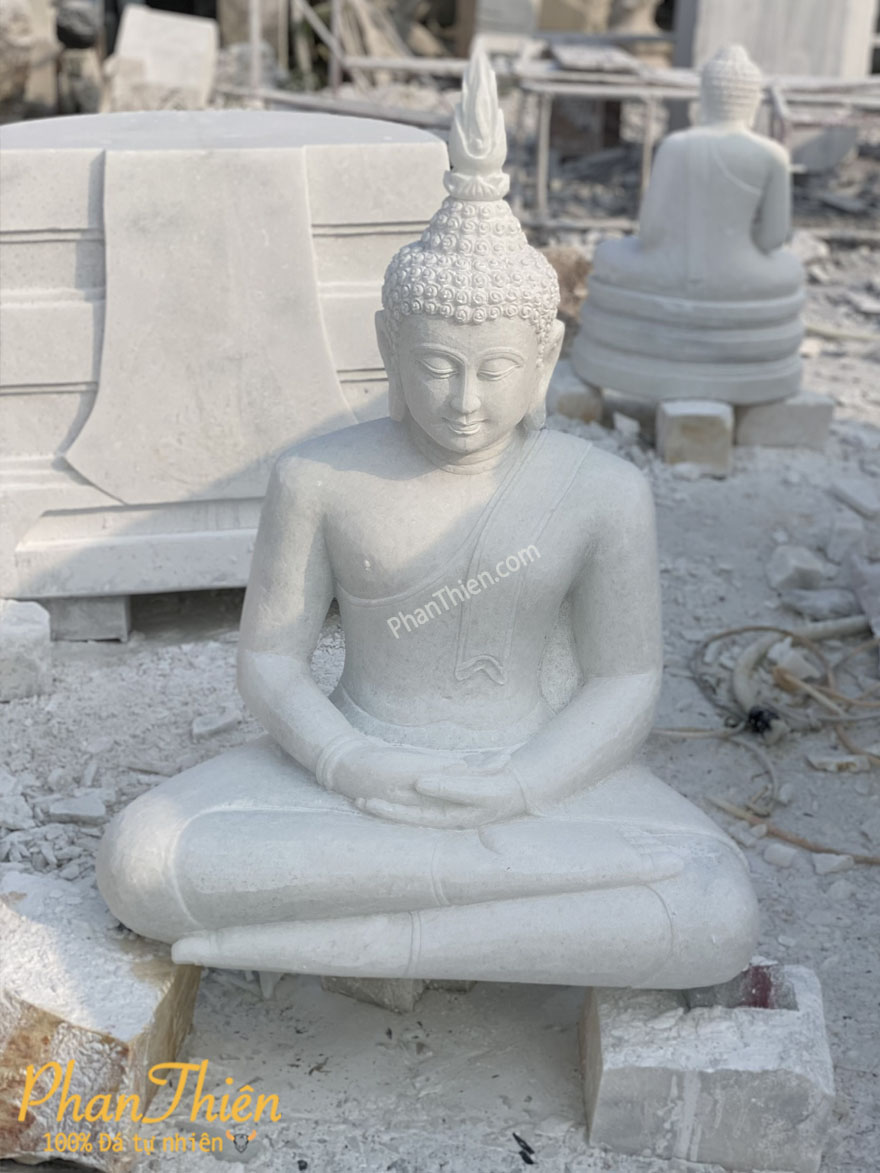 Tượng Phật Thích Ca kiểu Thái Đá Trắng (TC-27)