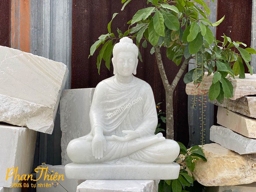 Tượng Phật Thích Ca Ngồi Đá Trắng (TC-29)