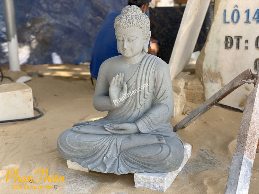 Tượng Phật Thích Ca Ngồi Không Đế Đá Sa Thạch (TC-26)